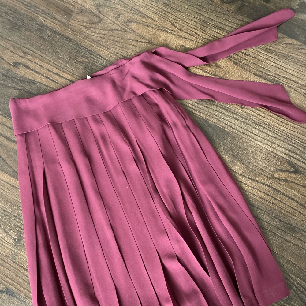 Silk J.Crew Pleated Midi Skirt